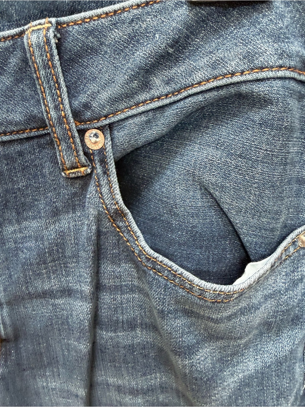 American Eagle Outfitters Women’s Dark Blue Boyfriend Jeans 14 LONG - Picture 5 of 13